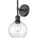 Axel 1 Light 6.5 inch Matte Black Wall Sconce Wall Light in Seeded Glass